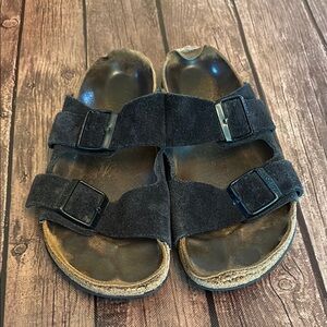 Black Suede Birkenstock Sandals Sz 38